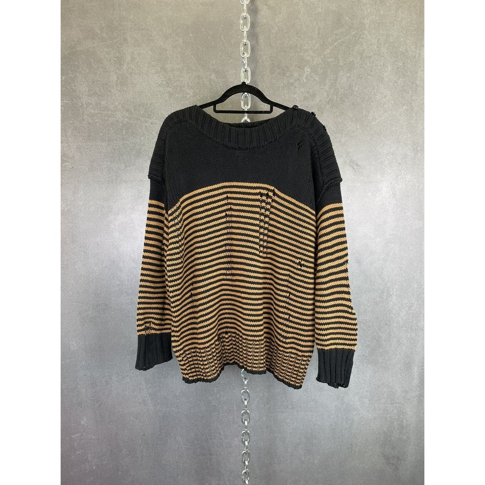 NWT Urban Outfitters Distressed Striped Sweater Size Large